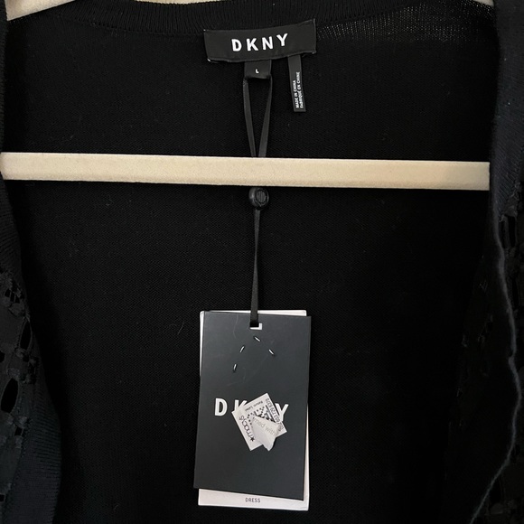 NWT DKNY Cardigan Sweater - Open Lace Front Bolero Black Womens - Large. - Picture 4 of 9